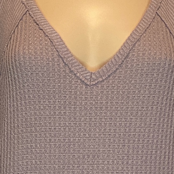 Free People We the Free Santa Clara Thermal Waffle Knit Top Shirt Size XS EUC - Picture 3 of 7
